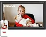 64 GB 15,6 Zoll Frameo Digitaler Bilderrahmen WiFi Schwarz - 1920 * 1080P FHD IPS Touchscreen Große elektronische Bilderrahmen, Auto Drehen, Wandmontage, Teilen von Fotos und Videos