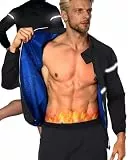 Saknuobo Schwitzanzug Herren Sauna, Schwitzanzug Sportjacke REFLEKTIEREND Fitness Kleidung Herren, Reißverschluss Schweiß Sauna Suit Shapewear, Schweißfördernde Abnehmen für Gym, Fettverbrennung(XL)