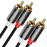 deleyCON 1m Cinch Kabel RCA HiFi Audio Kabel Audiokabel vergoldete Metallstecker für Heimkino Stereoanlage Verstärker HiFi-Receiver Blu-Ray Player (Extra Dünn & Flexibel)