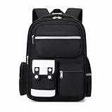 Ternbay Stilvoller Schulrucksack für Mädchen und Jungen Geräumige Büchertasche für Studenten Schulranzen für Teenager Schwarz