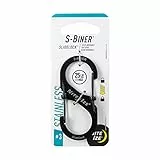 Nite Ize Karabiner S-Biner SlideLock Gr. 3 Doppelhaken, Schwarz, 3