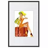 WOLTU Bilderrahmen 40x60cm, Fotorahmen aus Kunststoff mit Passepartout, Posterrahmen zum vertikalen oder horizontalen Aufhängen/Aufstellen, Collage Wanddeko, Schwaz