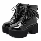 Ulalaza Modischer Knöchel-Sexy-High-Heels-Plateau-Kampfstiefel für Damen, spitzer Reißverschluss, Chelsea-Stiefel, doppeltes elastisches Retro-Kleid, Straßen-Walking, Hochzeitsfeier