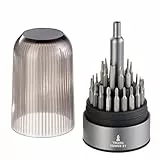 TROIKA Bit Set Werkzeug-Set BIT PEN TOWER 31 mit 30 Präzisions-Bits und magnetischem Bithalter geeignet für Reparaturen im Haushalt Set aus Aluminium Chrom-Vanadium-Stahl Silikon Farbe grau