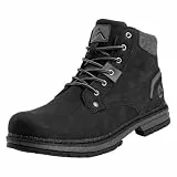 CC-Los Desert Boots Herren Wasserdicht Rutschfest Leder – Bequeme Chukka Boots für Business Büro Alltag Stadt Freizeit Modische Schwarz, 42 EU
