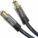 KabelDirekt – TOSLINK-Kabel Nylon-Braiding, optisches Audiokabel – 2m – Glasfaserkabel für Soundbar (TOSLINK auf TOSLINK, digitales S/PDIF-Kabel, Stereoanlage/Verstärker, Heimkino, Xbox One/PS4)