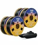 OVERTURE PETG Filament Schwarz 1.75mm Aufgerüstet, 4kg Spule (8.8lbs), 3D-Druck-Filament, Maßgenauigkeit +/- 0.02 mm (Schwarz 1kg*4)