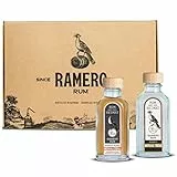 RAMERO Rum Miniatur Set 2 x 50ml braun & weißer Rum Minis Probierset inkl. DOUBLE Blend mind. 3 Jahre gereift & BLANCO im Geschenkset Männer - World Spirits GOLD Award Gewinner