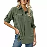 Battnot Hemdbluse Damen UPF 50 UV Schutz Langarmshirt Damen Outdoor Wanderhemd Safari Kleidung Atmungsaktiv Quick Dry Casual Tops Sport Oberteile Wanderhemd Tops für Running Wandern Surfen Angeln