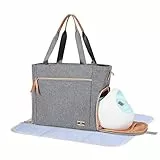 Homlynn Milchpumpentasche – Baby-Wickeltasche mit Kühltasche und Laptop, GRAU