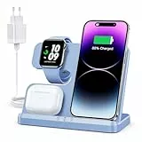 JARGOU 3 in 1 Kabelloses Ladegerät, Induktive Ladestation für Apple Watch und iPhone AirPods, Wireless Charger für iPhone 16 15 14 13 12 11 Pro Max/XS/8, für Apple Watch 10/9/Ultra/8/7/6/SE/5/4AirPods