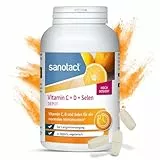sanotact Vitamin C 1000 + D3 + Selen Depot – 180 Tabletten | Immunsystem Unterstützung | Langzeit-Depot Wirkung