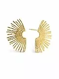 SINGULARU - Sunbeam Ohrringe. Edelstahl mit 18 Kt Vergoldeter Beschichtung. Schmuck für Damen.