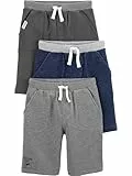 Simple Joys by Carter's Baby-Jungen Multi-Pack Knit Shorts, Marineblau Heidekraut/Kohlegrau Meliert/Grau, 5 Jahre (3er