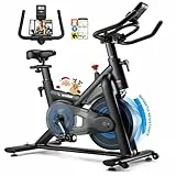 Wenoker Heimtrainer Fahrrad mit App,Leises Ergometer Hometrainer Fahrrad mit Magnetwiderstand,Spinning Bike Indoor Fitnessbikes für Kardio-Training zu Hause,Bis 160KG