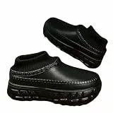 YIMAISZQ Hausschuhe Damen Winter Warme Baumwollschuhe Für Männer Und Frauen Nicht rutschfeste Wasserdicht Bequeme Innenhause Im Freien Hausschuhe-schwarz-1-44-45