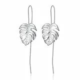 ✦ Weihnachtsgeschenke ✦Springlight Damen Ohrringe Monstera Blätter Ohrringe Silber 925 Hängend Handmade Schmuck Damen Personalisierte Geschenke, Geschenke für Frauen.(Silber)