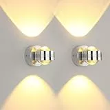 Lightsjoy 2er Moderne LED Wandleuchte Innen Aluminium kreative Wandlampe Minimalistische Kulisse LED Wandspot Wandstrahler Flur Flurlampe Schlafzimmerlampe Wohnzimmer warmes Weiß