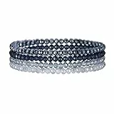 FULU AUTUMN Damen Kristall Perlen Armband Mehrschichtiges Steine Armband Boho Modeschmuck Beste Freundin Geschenke(Dark blue)