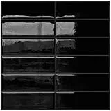 DEWOO Fliesenaufkleber Klebefliesen Küche Wandfliesen Klebe Metro Fliesen Selbstklebend Schwarz Rechteckige Bad 10-Stück, (30.5 x 30.5 cm)
