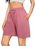 Litherday Jogginghose Damen Kurze Sporthose Kurze Hosen Laufhose Freizeithose Trainingshose Shorts Damen Sommer mit Taschen Elastischer Bund für Running Gym