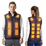 Armorget Beheizbare Weste, 3-Stufige Temperaturregelung mit 17 Heizzonen, USB-Aufladbare Heizweste, Waschbare Beheizbare Jacke für Outdoor-Camping und Wandern (Ausgenommen Batterien) 3XL Blau