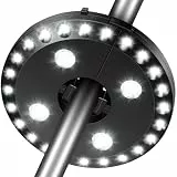 HELESIN Sonnenschirm Beleuchtung, Sonnenschirm 28 LED Licht 3 Beleuchtungmodi Batterie Betrieben, Hell Sonnenschirmbeleuchtung für Garten Balkon Terassen Strand Party Camping Deko Weiß