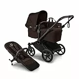 Bugaboo Donkey 6 Single, 2-in-1-Kinderwagen, umbaubar zum Doppel- und Zwillingskinderwagen, Kinderwagen für Neugeborene & Kleinkinder, doppelter Stauraum und komfortable Einhand-Lenkung, Cocoa Brown