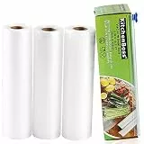 KitchenBoss Vakuumierbeutel Lebensmittel mit Cutter-Box: 3 Rolle 20x500cm Vakuumrollen BPA-Frei Vakuumierfolie fuer Folienschweißgerät Sous Vide Beutel