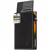 DODENSHA MagSnap Geldbörse Herren I Slim Wallet mit Münzfach I Wallets for Men für 10+ Karten I Magnetischer Verschluss portmonee Herren Slim I RFID Schutz I SchwarzGelb