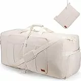 Urtala Reisetasche für Damen und Herren, groß, faltbar, Wochenendtasche mit Schuhfach und Schultergurt, leicht, wasserdicht, Gepäcktasche, Beige, 120L, modisch