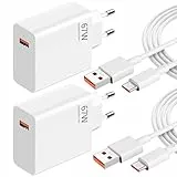 2 Pack 67W USB Ladegerät Netzteil mit Typ C Ladekabel 6A für Xiaomi 15 14 Ultra/14/14T/13T/13/13 Lite,Redmi Note 15 14 13 12 11 10 Pro 5G,Poco F7 X7 X6 Pro Schnellladegerät USB Power Handy Ladegeräte