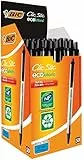 BIC 8806871 Druckkugelschreiber ECOlutions Clic Stic – Schwarzer Recycling Kugelschreiber mit Öko-Label Zertifizierung – Schachtel à 50 Stück
