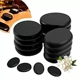 Hot Stone Massage Set 16 Stück Heiße Steine Massagesteine Set Basalt Massagesteine Große Heiße Steine Massagesteine Geeignet für Spa Privatsteineanwender Massagetherapy Entspannung