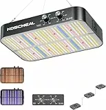KOSCHEAL 2025 Upgrade KC1600 LED Pflanzenlampe dimmbar: 3 Modi (Veg, Bloom, Veg+Bloom), 0-100% Dual-Dimming grow lampe, 2.9μmol/J PAR, Daisy Chain Funktion,Integrierter Lüfter (Leise)