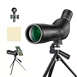 K&F Concept 20-60X60 Telescope Monokular Fernglas 45° Einstellbares Hi-Level-Zylinder-Fernglas zur Vogelbeobachtung mit Handy-Clip, Stativhalterung und Aufbewahrungstasche