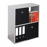 RICOO Bücherregal 2 Fächer 71 x 60 x 31 cm Regal Spannplatte aus Holz Modern grau WM111-PL, Standregal Büro Bücherregale, Regale & Ablagen, Druckerständer, Druckerregal, Aktenregal