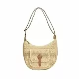HAWILL Crossbody Bag Damen,Strandtaschen Damen Boho Schultertaschen Handtasche Damen Basttasche Sommer Shoulder Weste Tasche Handtaschen Tote Bag für Strand, Party, Reisen, Ausgehen (Beige)