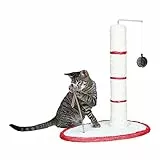 TRIXIE Kratzstamm Scratch Me 50 cm kleine Kratzsäule für Katzen, Scratch Post mit Katzenspielzeug, Natursisal, komfortabel & stabil – 436