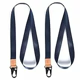 HEZEN Coole Lanyard für Schlüssel, Halsriemen Schlüsselbund für Frauen, Lanyard Logo für Männer, ID Lanyard (Navy blau 2 Stücke)