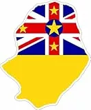 Akachafactory Selbstklebend Wandtattoo Sticker, Auto Vinyl Flagge Karte Niue