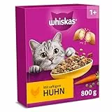 WHISKAS Trockenfutter für ausgewachsene Katzen 5 x 800g mit Huhn