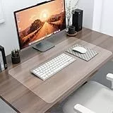 Vicwe Schreibtischunterlage Mattiertes, 60x40 cm PVC-Transparente Tischunterlage, Rutschfeste abgerundete Ecken Schreibunterlage, Wasserdichte Schreibtisch Unterlage, für Büro und Zuhause