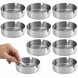 10 Stück 8 cm Edelstahl Aschenbecher, moderne Tisch-Aschenbecher, für draußen, für den täglichen Gebrauch, Grillabende, Partys, Balkon und Büro (10, 8cm)