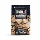 Weber Wood Chunks aus Hickory/BBQ-Zubehör, Natürliche Räucherchunks für den Grill, Würziges Aroma mit starker Rauchintensität, 1,5 kg