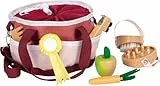 Small Foot Pferdepflegeset mit Tasche rot, mit kindgerechten Utensilien aus Holz, Zubehör für das Pferdespiel, für Kinder ab 3 Jahren, 12705, Kindergroß