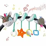 Vicloon Activity-Spirale Spielzeug, Kinderbett Spiralspielzeug, Babyschale Spielzeug Aufhängen an Babyschale, Wiege, Für Babys und Kleinkindern ab 0+ Monaten - Reise AktivitätSpielzeug(Esel)