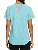 Gyabnw Sportshirt Damen Hellblau Atmungsaktiv & Schnell Trocknend – Funktionsshirt Kurzarm als Laufshirt Locker, Yoga Oberteil oder Gym Shirt für Sport & Alltag