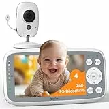2026 BOIFUN Babyphone mit Kamera, 4 Zoll 720P Monitor, Ohne WLAN, Nachtsicht, 10 Stunden Akkulaufzeit, 2 Wege Audio, Schallerkennung, Temperaturerkennung, 3X Zoom, Schlaflieder