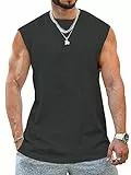 Tank Top Herren Ärmelloser Muskelshirt Workout Sport Fitness T Shirts Männer Gym Tops Trägershirts Tee Top für Men Dunkelgrau XL